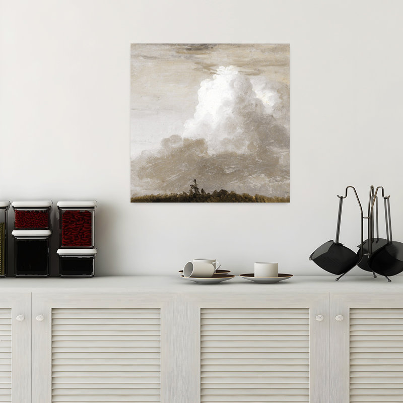 Nuage blanc, paysage abstrait, paysage de cheval contemporain, art naturel, H 18 po x l 18 po