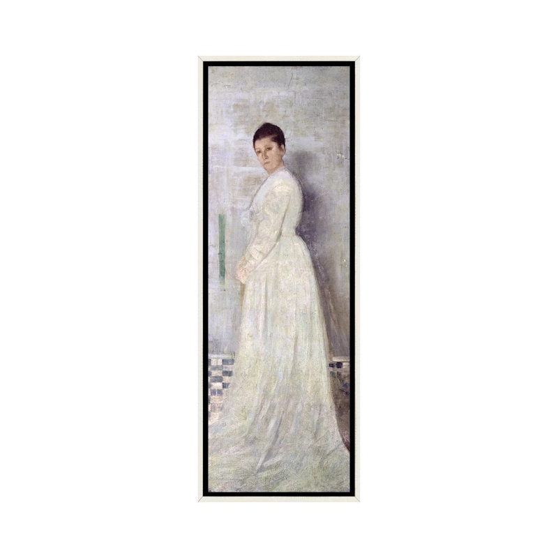 Harmonie en blanc et bleu - reproduction d'art murale - toile encadrée, 72 po x 24 po, Toile avec cadre, Blanc patiné