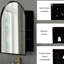 Pharmacie encastrée arquée, 24 po x 36 po, cadre en métal noir mat avec miroir et tablettes réglables pour une utilisation dans la salle de bain-1099656541
