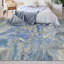 Tapis gris / bleu / ivoire de haute qualité noué à la main Canterbury-73602485