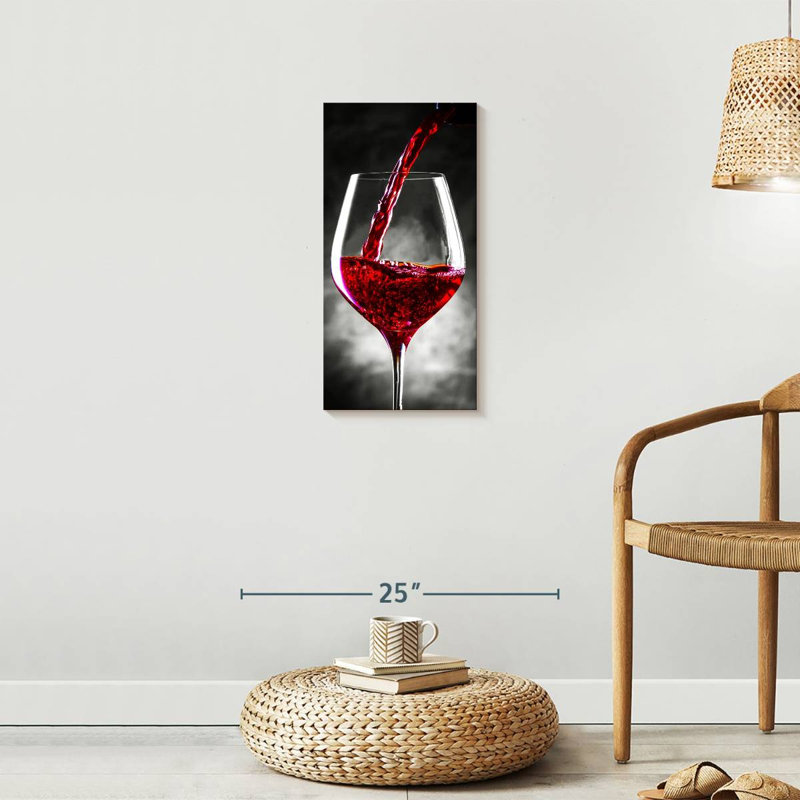 " Red Wine Is Served Canvas Print " by SodaPopArt, 24" H x 12" W x 1.25" D