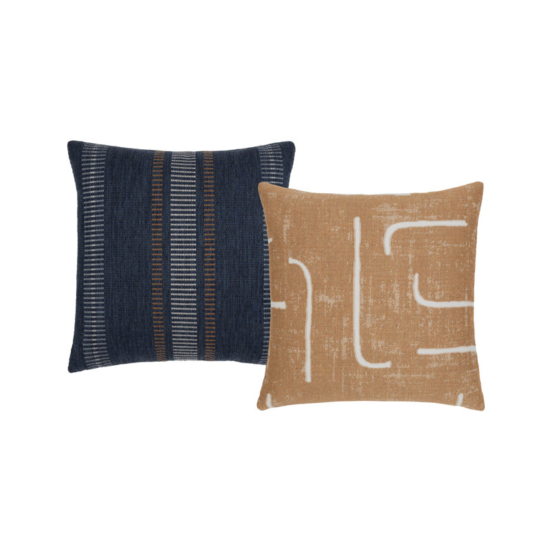 Carbon Coordinated Set of 2 Indoor & Outdoor Throw Pillows, 2