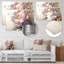 Décoration murale en métal rose et doré Camellia-113141330