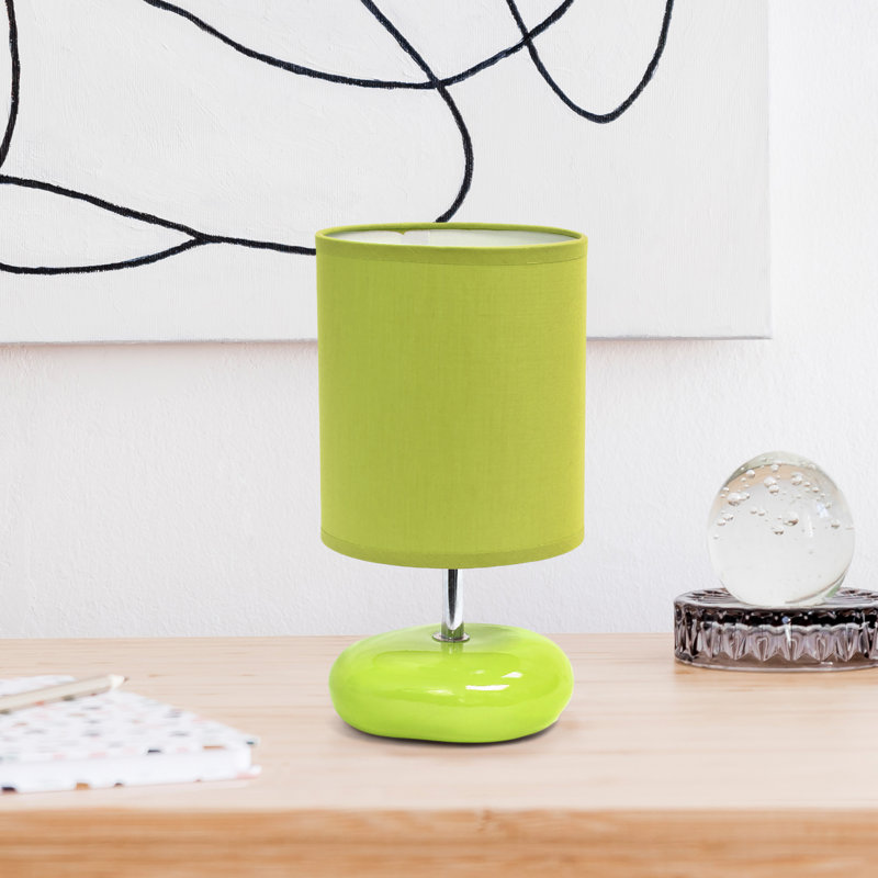 Dossena Ceramic Table Lamp, Green, 7.68" H x 6.3" W x 6.3" D