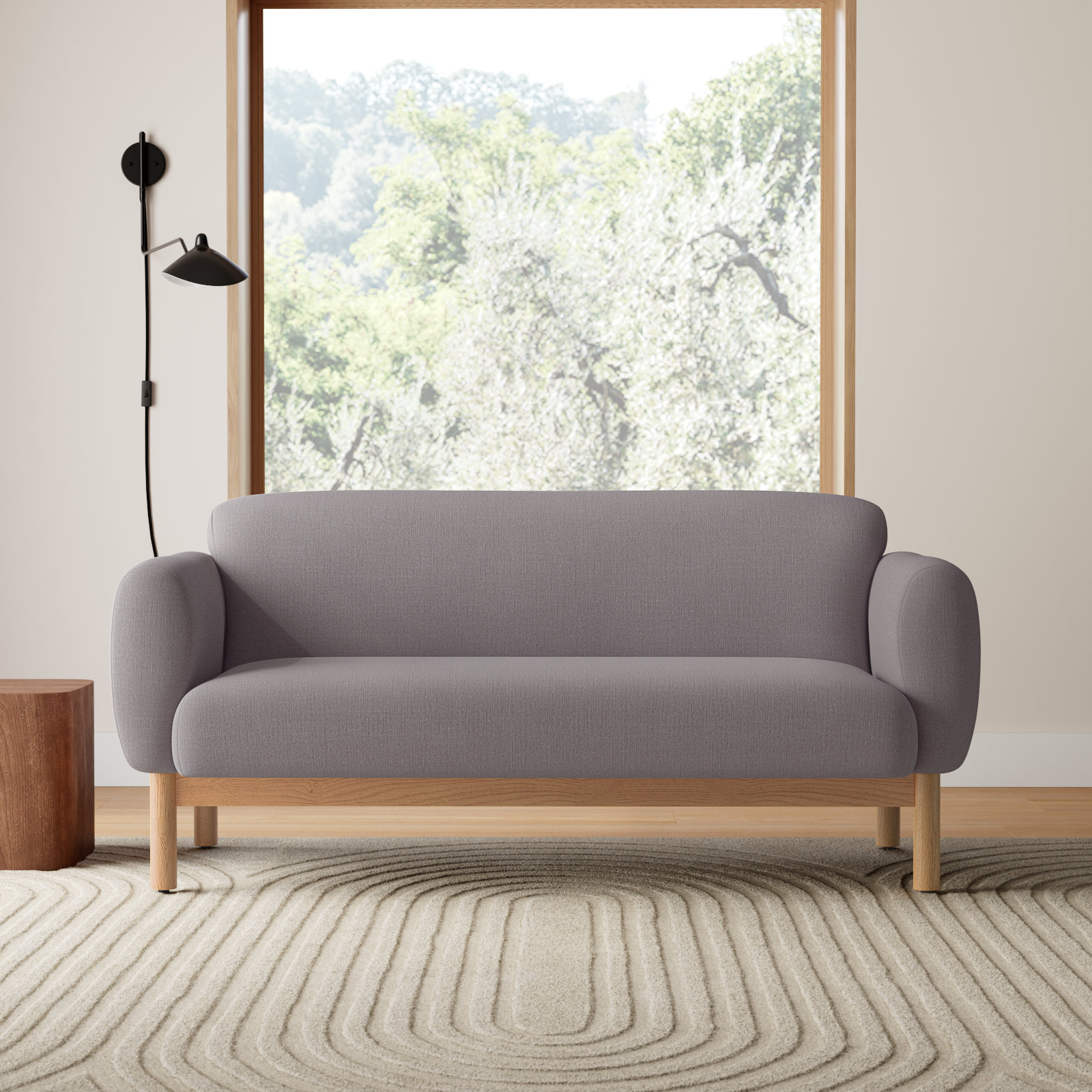 Mattia Sofa, Metro Gray Linen Blend, 68" W