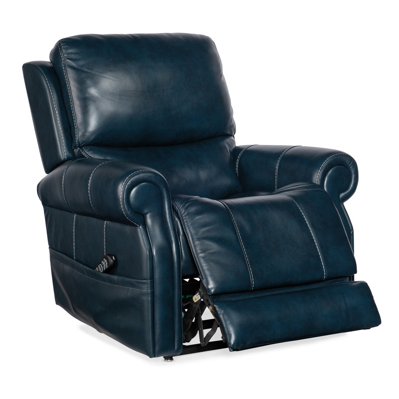 RC Recliner, Blue Genuine Leather