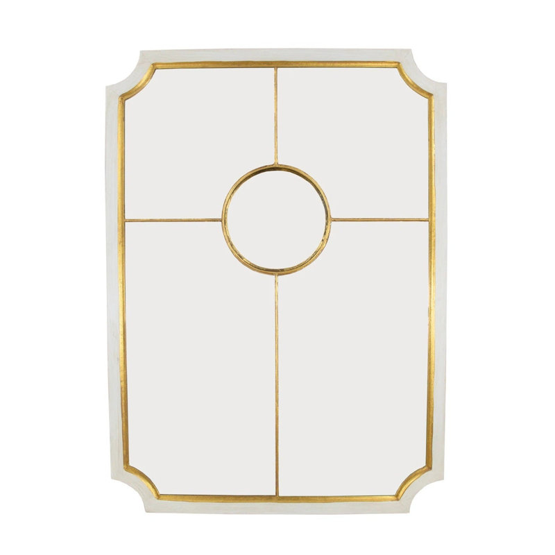 Tulip Flat Wall Mirror, White/Gold Leaf