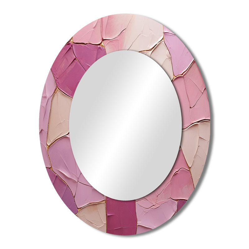 Miroir mural rose moderne rose, 43 po x 33 po