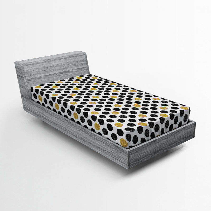 Microfiber Polka Dots Fitted Sheet, Twin Fitted Sheet