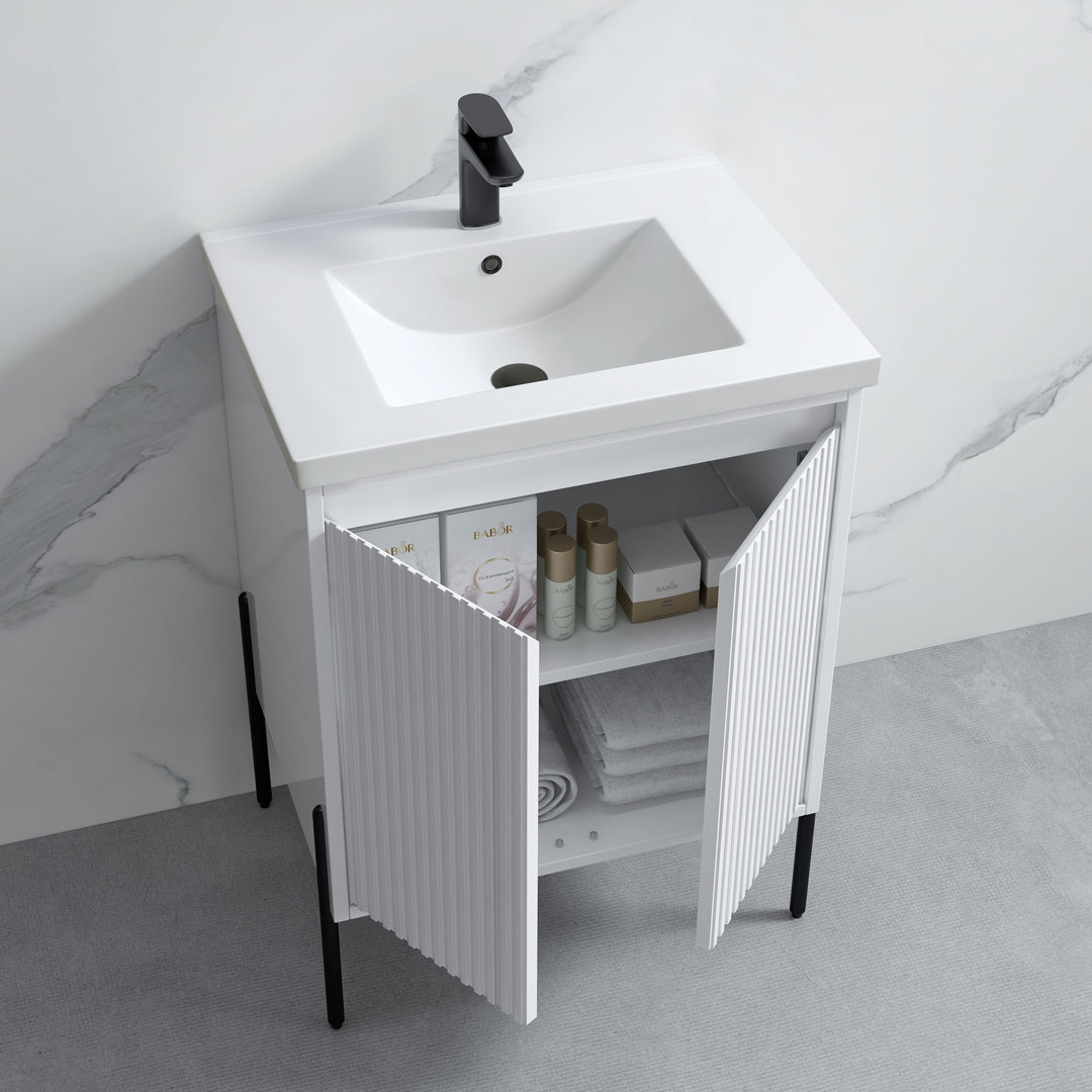 Lameika 24" Single Bathroom Vanity Set Mercer41 Base 