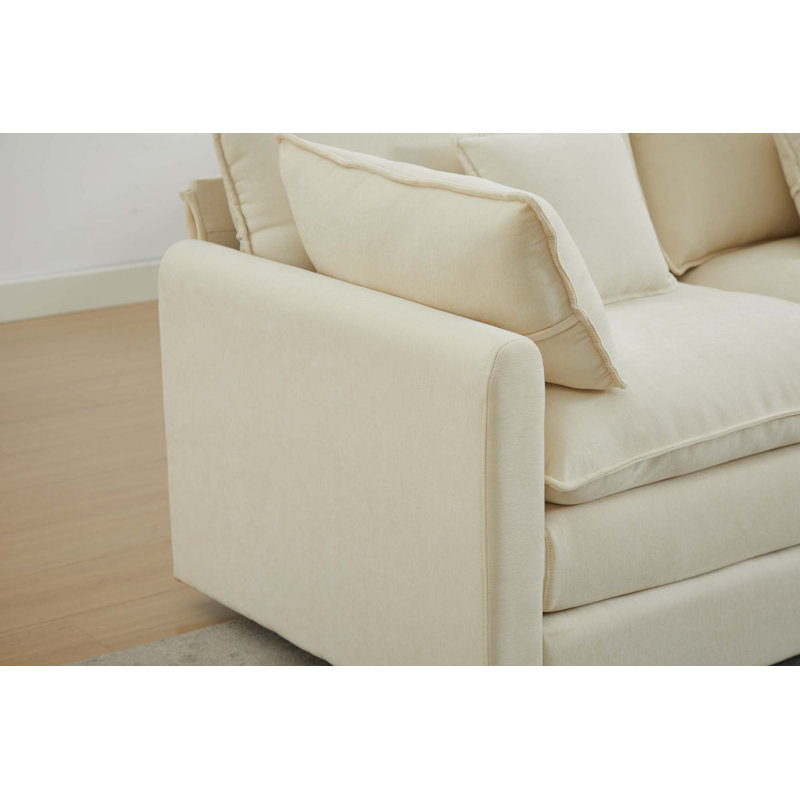 Canapé modulaire moderne 2 places, Chenille blanche