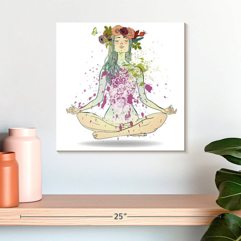 «Kerrick Floral Girl» méditant, H 16 po x l 16 po