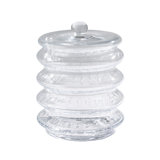 Wave Canister-Clear Seeded-Lg