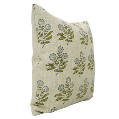 Fabdivine Block Print Pillow Cover for Home and Room Décor, Blue, Neha