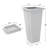 Set of 2 Tall Outdoor Planters, 24" with Drainage & Saucer, White-1060792877