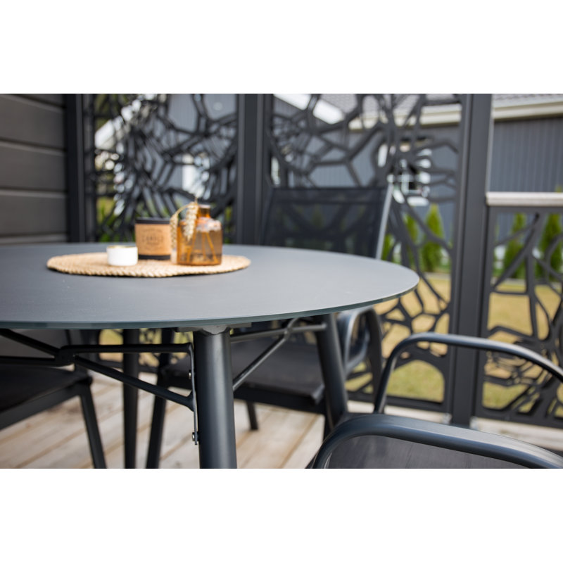 Donelson Round Glass Outdoor Dining Table - 100 cm W 100 cm D