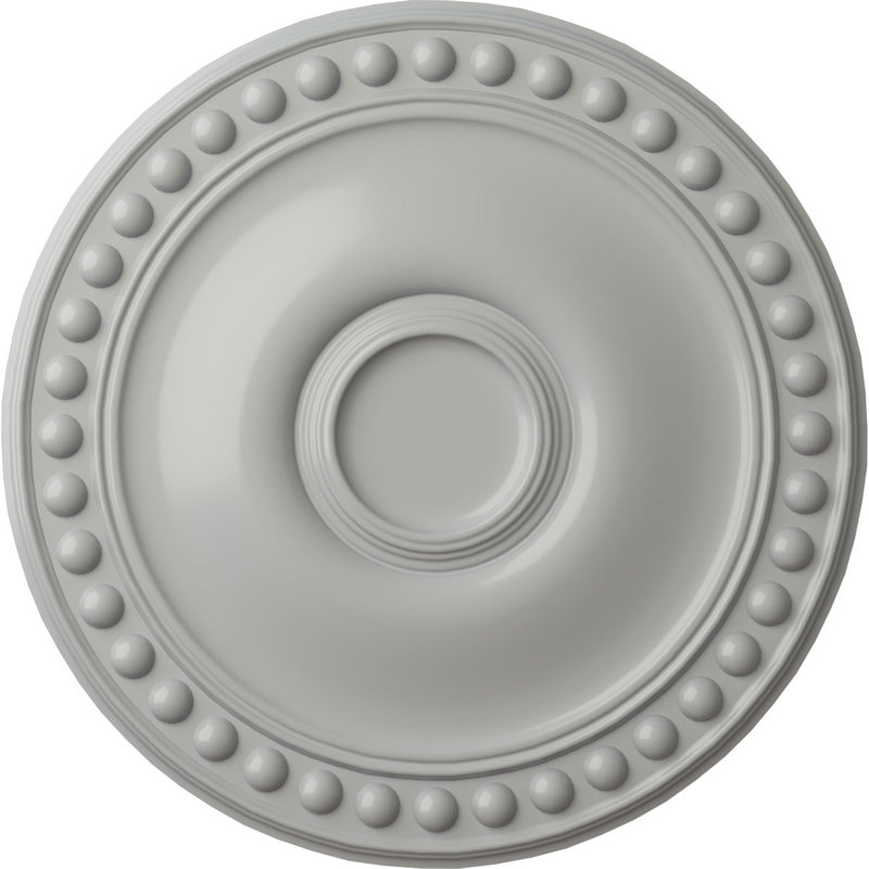 Endurathane Pompeii Ceiling Medallion, 18 7/8"OD x 1 1/2"P (Fits Canopies up to 2"), Hand-Painted Green Gold Finish, Frost