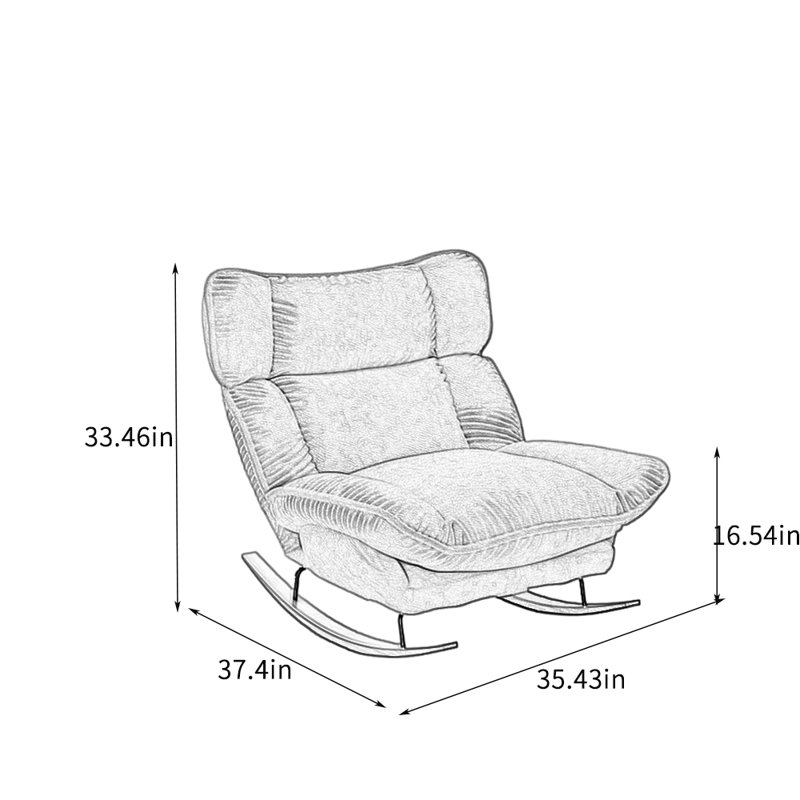Chaise berçante simple Mid-Century pour le confort., Vert