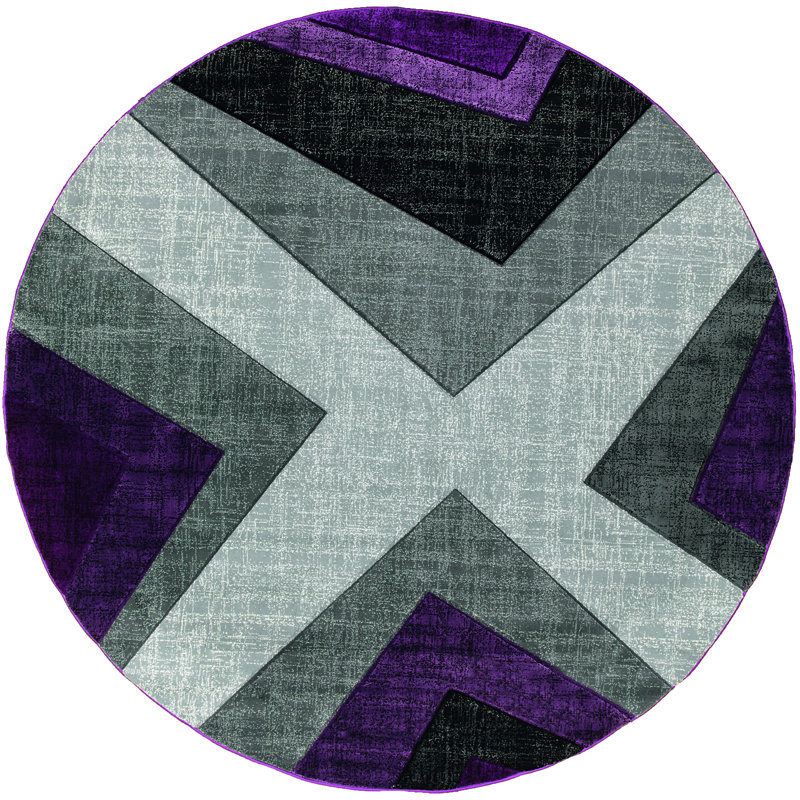 Zonia Synthetic Abstract Indoor Rug, Round 7'10"