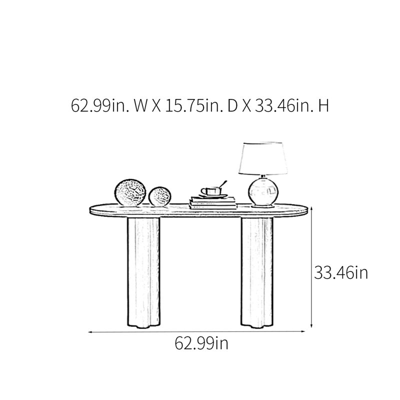 Console Retro Minimalist Art, H 33,46 po x l 62,99 po x P 15,75 po, Brun-roux, Noir