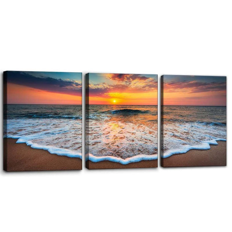 3 Piece Wrapped Canvas Print, 40 cm H x 90 cm W