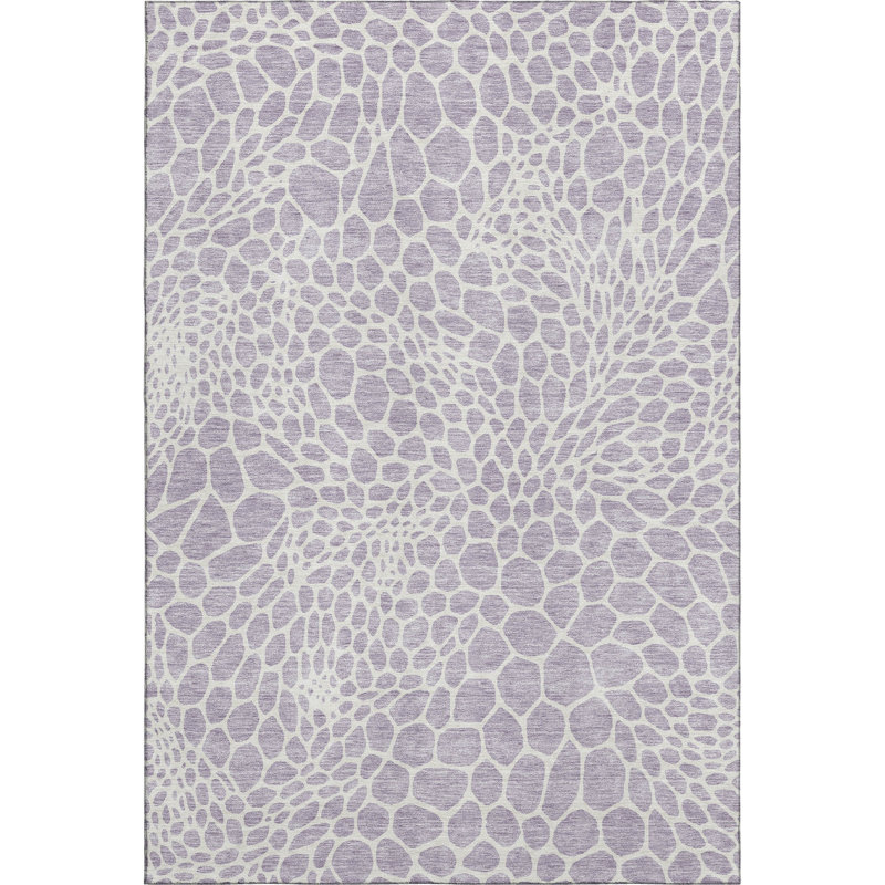Premium Machine Washable Prisco Lilac Rug, Rectangle 2'6" x 3'10"