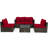 Rattan Sectional Seating Group with Cushions-191992091
