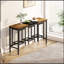Ensemble de table de salle à manger de cuisine moderne avec 3 tabourets, un plateau d'épissure unique et un tabouret suspendu peu encombrant-1543011260-1543011259