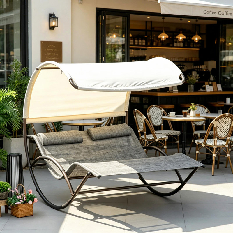 Chaise berçante, chaise longue de jardin, chaise berçante d'extérieur