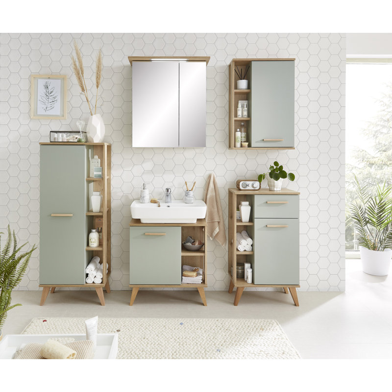 61cm Single Bathroom Vanity Base Only in Sage