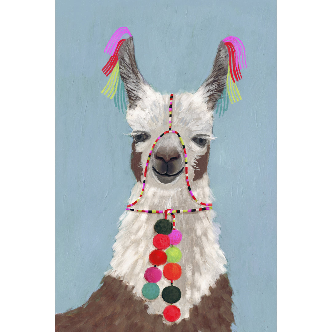 Leinwand Gemälde Adorned Llama I von Victoria Borges