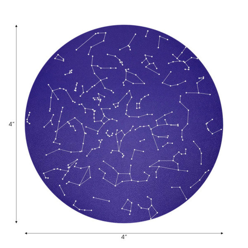 Constellations Stars Vegan Leather Round Coasters