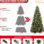 Arbre de Noël de 9 pi avec 750 lumières à DEL blanc chaud, 3750 branches Pe + à pointe enneigée, 111 baies rouges réalistes et pin, conception à charnières pour les fêtes de Noël