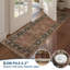 Tapis floral Floral - Lavable, antidérapant, à poils courts, imprimé délavé pour le couloir, la salle de bain, la lessive (beige)-161770823