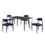 Ensemble de chaises rembourrées en tissu bleu 2 pièces Modern Contemporary