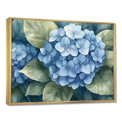 Hydrangées bleues proches I - décoration murale florale bleue