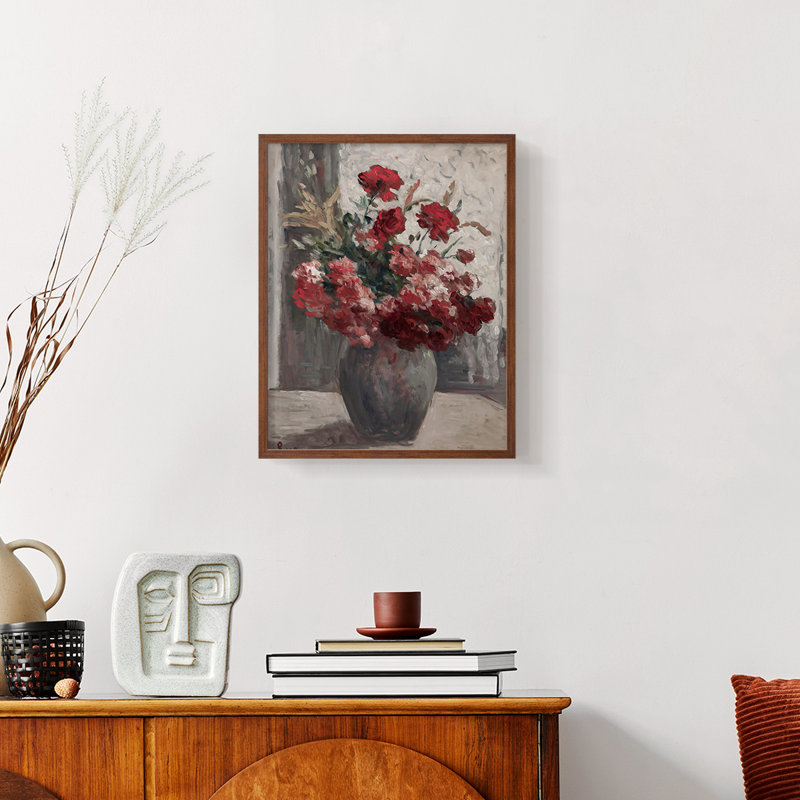 «Vintage Floral CCLIX» sur papier, Noyer, H 14 po x l 11 po