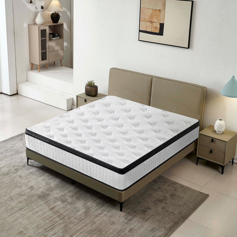 Matelas double 12 po avec mousse rafraîchissante, ressorts ensachés et support de bord, Lit double