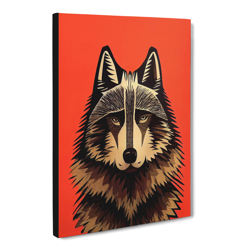 CAN-V0523-2914X Wolf Mid Century Vol.2 - Wrapped Canvas Print, 50cm H x 35cm W