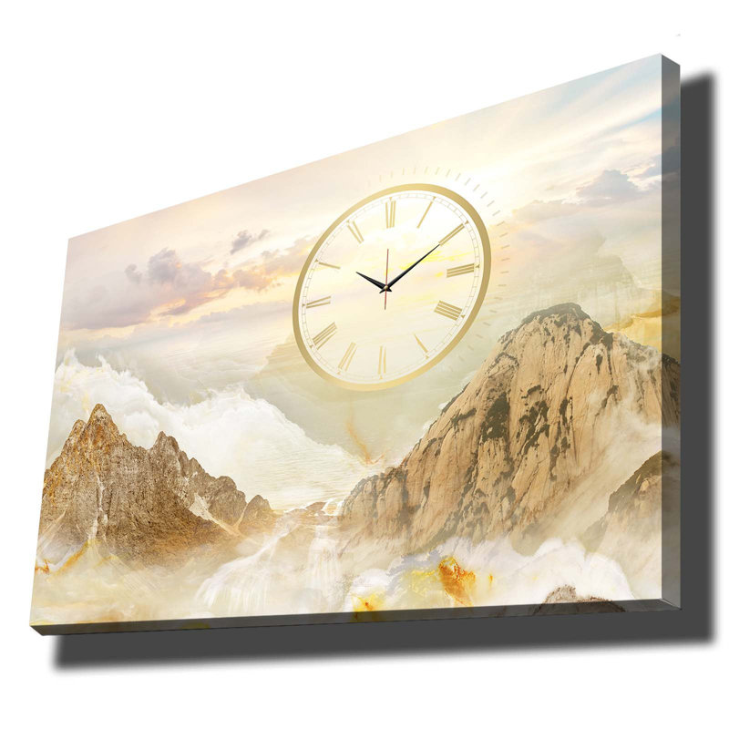 Horloge murale élégante en toile 27,6 po x 39,4 po | Toile 100% suède avec cadre 100% bois (épaisseur: 1,1 pouce) | Parfait pour la décoration intérieure, garde-temps élégant pour le salon et le bureau, design unique