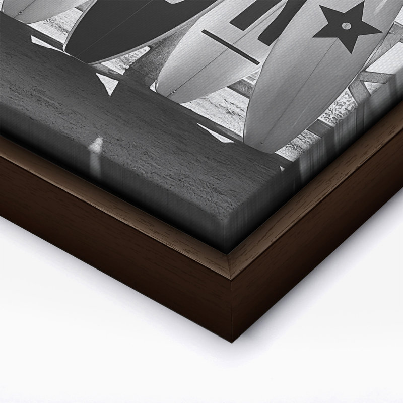 Planches de surf tendance, 12"H x 16"W, Canvas, Brown Framed