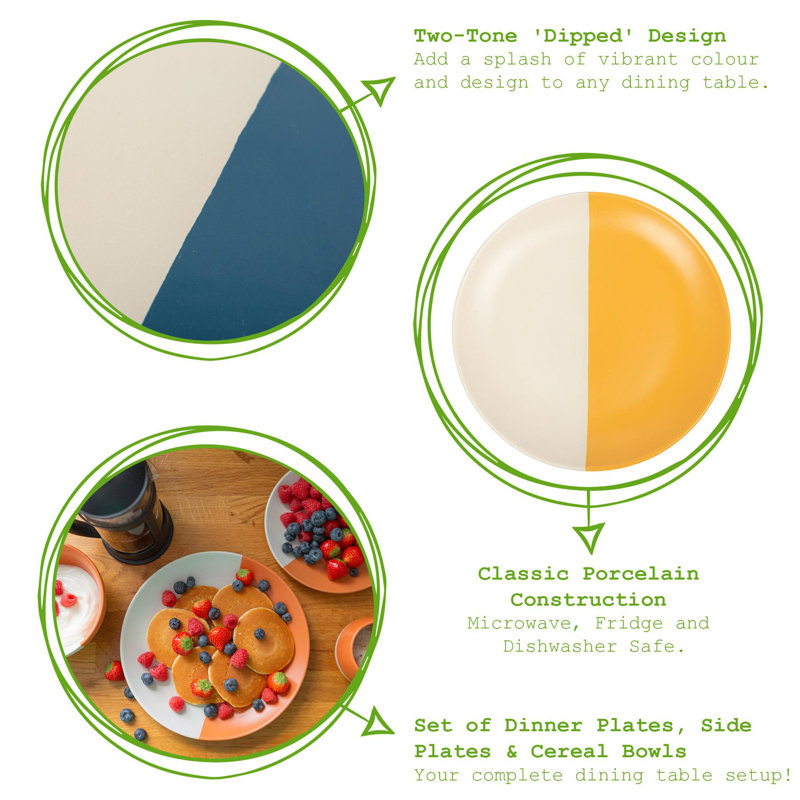 Dinnerware - Service for 4, Burnt Orange