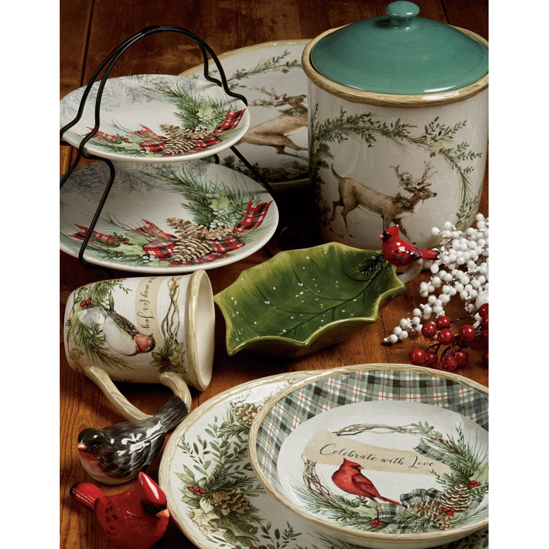 White Ceramic 16-Piece Dinnerware Set for 4