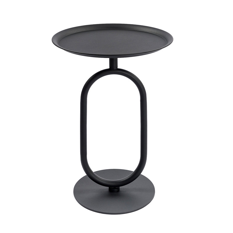 Table de bout en forme de lanterne en métal, petite table d'appoint ronde, table basse moderne à cocktail, petit piédestal d'appoint pour petits coins de salon, 24 po de hauteur