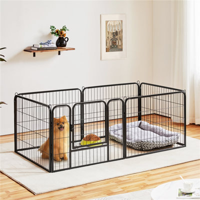 6 Panel Exercise Heavy Duty Metal Pet Pen with Doors