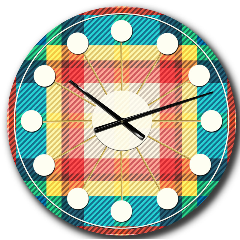 Horloge murale Tartan, Surdimensionné