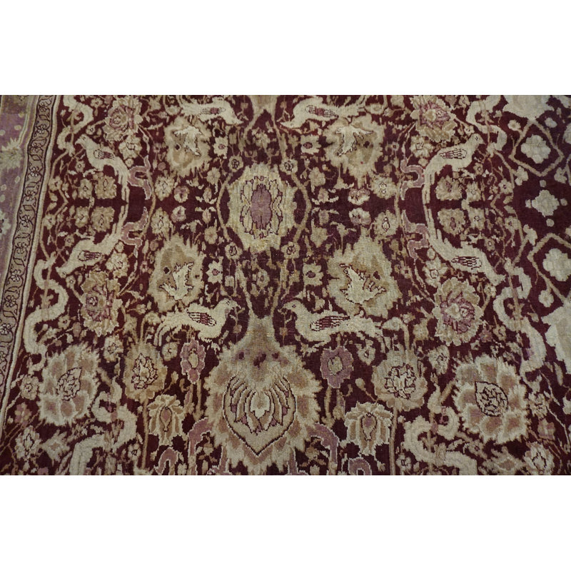 Large Classic Burgundy Background Antique Mid 19th Century Indian Agra Carpet