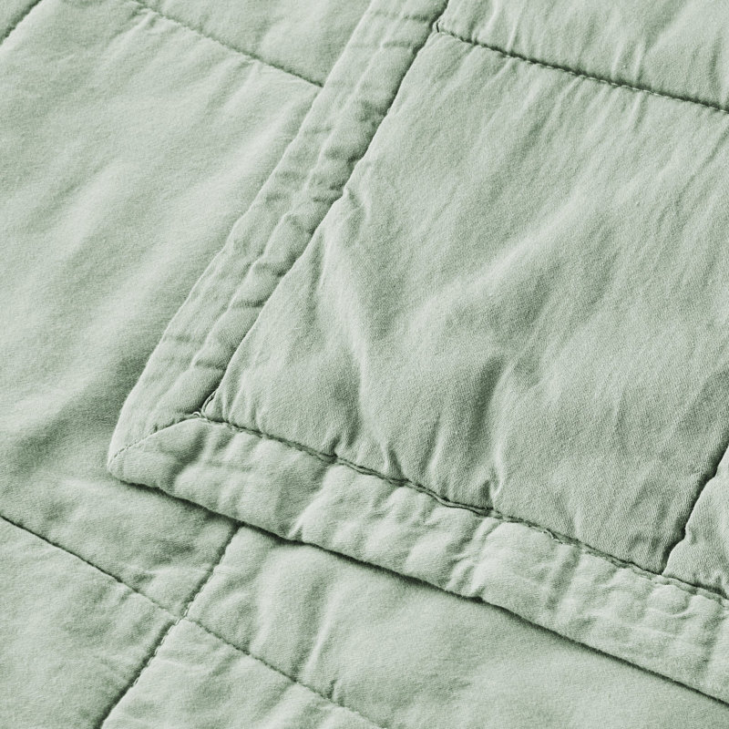 Laundered Cotton Throw Blanket, Sage