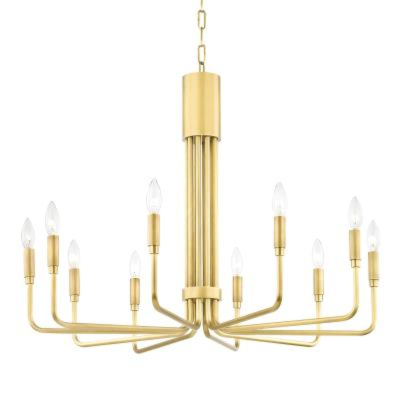 Mitzi Brigitte 10 Light 32" Wide Chandelier, Aged Brass