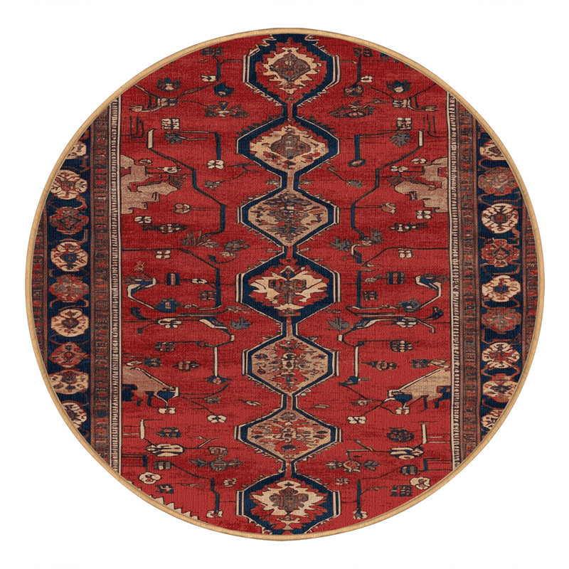 Tapis brun lavable à la machine, Rond 4 pi